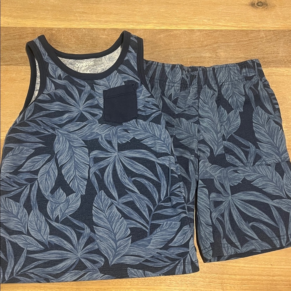 OshKosh B'gosh Navy Leaf Print Kids Matching Set